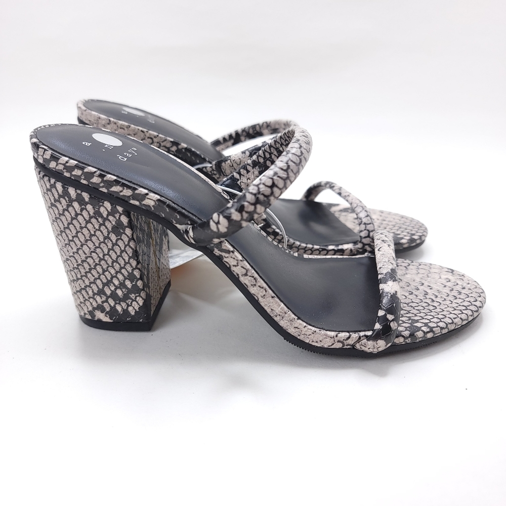 a new day Snakeskin Heels - Black and Cream